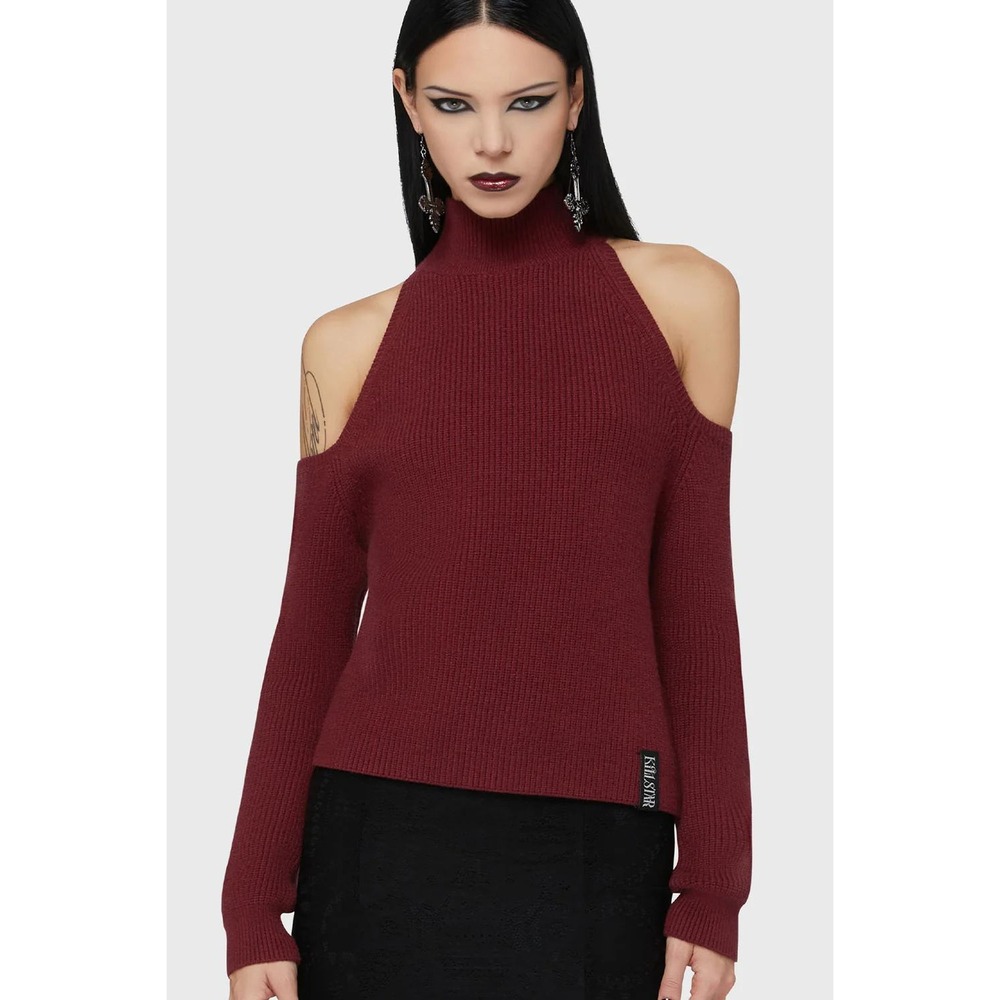 Killstar bloodlusted cold sholder‎ turtleneck sweater